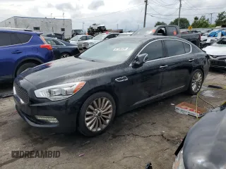 2015 Kia K900 Luxury with VIN KNALW4D40F6021515, listed as a Copart auction lot 67156124 with 99,001 mi miles and Salvage Title. Bid and sale history available at carsss.com. Image 1.