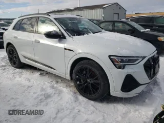 2022 Audi e-tron Premium with VIN WA1AAAGE4NB023103, listed as a Copart auction lot 43551575 with 97,461 mi miles and Salvage Title. Bid and sale history available at DreamBid. Image 4.
