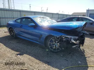 2019 BMW 8 Series M850i xDrive with VIN WBABC4C58KBU96586, listed as a Copart auction lot 55879625 with Not provided miles and Salvage title. Bid and sale history available at DreamBid. Image 4.