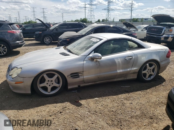 2003 Mercedes-Benz SL 500 z VIN WDBSK75F13F032092, wystawiony jako Copart lot #75596144 z przebiegiem 43 508 mil mil oraz Nie do naprawy • Non repairable. Historia ofert i sprzedaży dostępna na DreamBid. Obrazek 1.