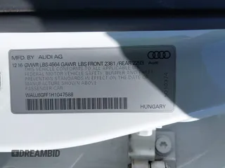 2017 Audi A3 Premium Plus with VIN WAUJ8GFF1H1047588, listed as a IAAI auction lot 41768873 with 71,237 mi miles and . Bid and sale history available at DreamBid. Image 9.