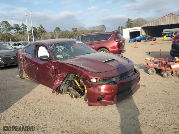 2022 Dodge Charger Scat Pack Widebody with VIN 2C3CDXGJ6NH209467, listed as a Copart auction lot 44314835 with 0 mi miles and Salvage Title. Bid and sale history available at carsss.com. Image 4.