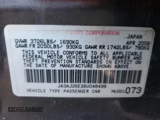 2006 Mitsubishi Lancer ES with VIN JA3AJ26E26U048499, listed as a Copart auction lot 42443075 with 121,221 mi miles and Salvage Title. Bid and sale history available at carsss.com. Image 12.