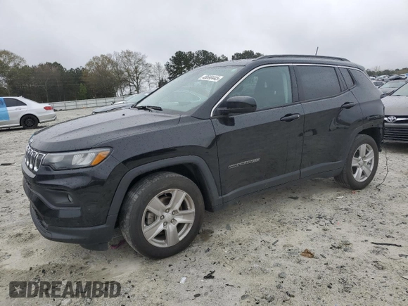 2022 Jeep Compass Latitude with VIN 3C4NJCBB1NT218123, listed as a Copart auction lot 48690445 with 71,465 mi miles and Salvage Title. Bid and sale history available at carsss.com. Image 1.