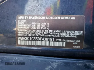 2013 BMW 3 Series 328i with VIN WBA3C1C55DF438191, listed as a Copart auction lot 51116325 with 175,440 mi miles and Salvage Title. Bid and sale history available at carsss.com. Image 12.