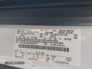 2015 Ford Transit XL с VIN 1FBZX2ZM8FKB22790, выставлен на аукционе IAAI как лот 42282338 с пробегом 617 939 миль миль и . История ставок и продаж доступна на DreamBid. Изображение 9.