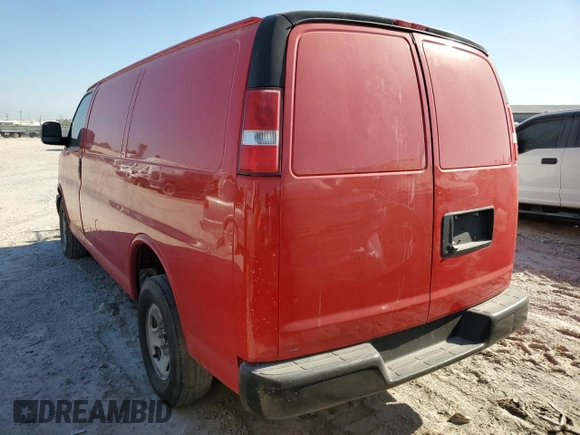 2018 Chevrolet Express Cargo Van with VIN 1GCWGAFPXJ1342146, listed as a Copart auction lot 74433064 with 107,698 mi miles and Salvage Title. Bid and sale history available at carsss.com. Image 2.