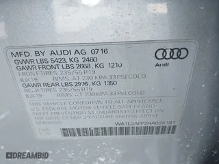 2017 Audi Q5 Premium Plus with VIN WA1L2AFP2HA026181, listed as a IAAI auction lot 41357907 with 109,733 mi miles. Bid and sale history available at carsss.com. Image 9.