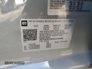 2024 GMC Sierra 1500 with VIN 3GTUUFE80RG144499, listed as a Copart auction lot 68990784 with 16,197 mi miles and Salvage Title. Bid and sale history available at DreamBid. Image 12.