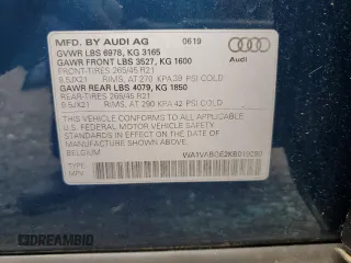 2019 Audi e-tron Prestige with VIN WA1VABGE2KB019280, listed as a Copart auction lot 53157365 with 53,912 mi miles and Salvage title. Bid and sale history available at DreamBid. Image 13.
