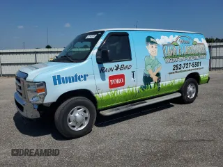 2014 Ford Econoline Cargo Commercial with VIN 1FTNE2EWXEDA53837, listed as a Copart auction lot 61743185 with 158,968 mi miles and Salvage title. Bid and sale history available at DreamBid. Image 1.