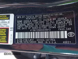 2013 Toyota Avalon XLE with VIN 4T1BK1EB6DU038913, listed as a IAAI auction lot 42030660 with 151,691 mi miles and . Bid and sale history available at DreamBid. Image 9.