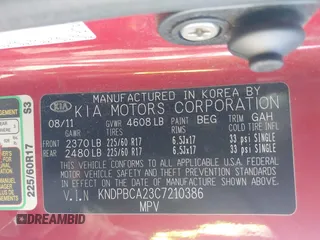 2012 Kia Sportage LX z VIN KNDPBCA23C7210386, wystawiony jako IAAI lot #42309182 z przebiegiem 149 706 mil mil oraz . Historia ofert i sprzedaży dostępna na DreamBid. Obrazek 9.