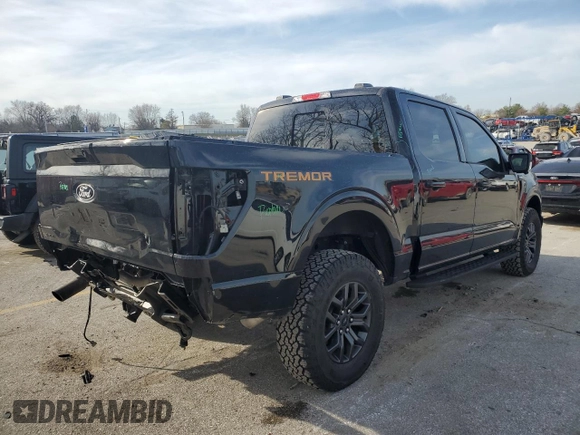2024 Ford F-150 with VIN 1FTFW4L8XRFA68804, listed as a Copart auction lot 48222775 with 13,165 mi miles and Salvage title. Bid and sale history available at DreamBid. Image 3.