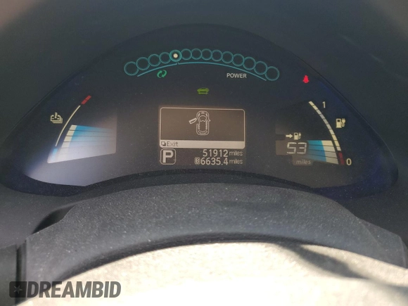 2017 Nissan LEAF SV with VIN 1N4BZ0CPXHC308851, listed as a Copart auction lot 57626535 with 51,912 mi miles and Salvage title. Bid and sale history available at DreamBid. Image 9.