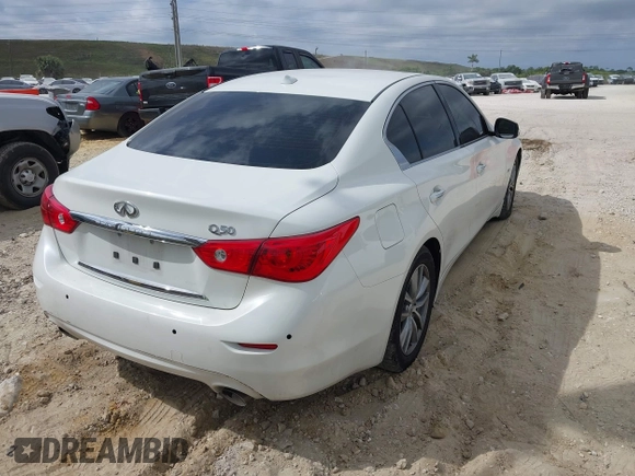 2017 Infiniti Q50 Signature Edition with VIN JN1EV7AP8HM736610, listed as a IAAI auction lot 41611812 with 59,889 mi miles and . Bid and sale history available at DreamBid. Image 4.