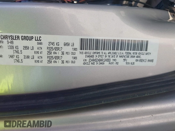 2010 Dodge Grand Caravan SXT with VIN 2D4RN5DX8AR124993, listed as a IAAI auction lot 42250336 with 179,778 mi miles and . Bid and sale history available at DreamBid. Image 9.