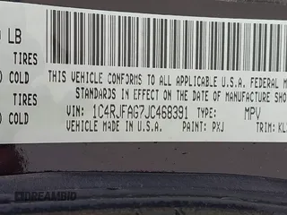 2018 Jeep Grand Cherokee Laredo with VIN 1C4RJFAG7JC468391, listed as a IAAI auction lot 42010443 with 91,585 mi miles and . Bid and sale history available at DreamBid. Image 9.