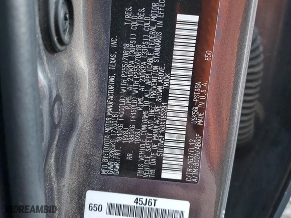 2011 Toyota Tundra 4WD Truck with VIN 5TFDW5F16BX185291, listed as a Copart auction lot 88471605 with 126,633 mi miles and Salvage Title. Bid and sale history available at carsss.com. Image 12.