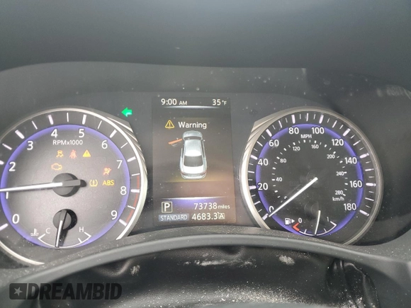 2015 Infiniti Q50 Premium with VIN JN1BV7AR7FM397615, listed as a Copart auction lot 53302205 with 73,738 mi miles and Clean Title. Bid and sale history available at carsss.com. Image 9.