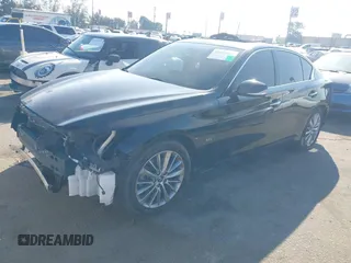2018 Infiniti Q50 Sport with VIN JN1EV7AP3JM359867, listed as a IAAI auction lot 41455142 with 55,897 mi miles and . Bid and sale history available at carsss.com. Image 2.