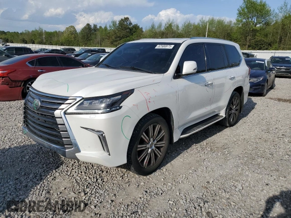 2016 Lexus LX 570 with VIN JTJHY7AX3G4191641, listed as a Copart auction lot 52580875 with 122,950 mi miles and Salvage Title. Bid and sale history available at DreamBid. Image 1.