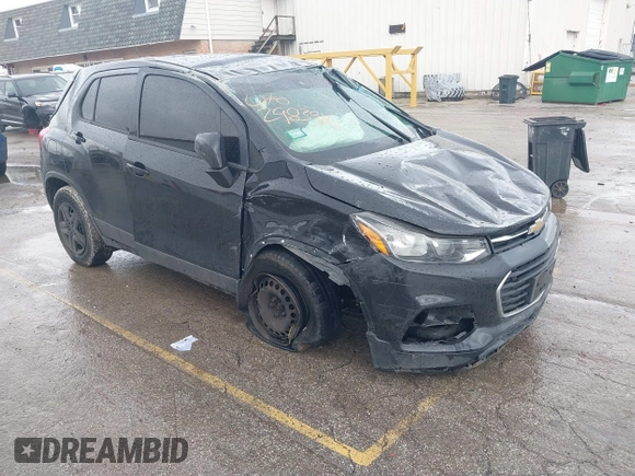 2018 Chevrolet Trax LS with VIN 3GNCJKSB5JL250074, listed as a IAAI auction lot 41727033 with 91,116 mi miles. Bid and sale history available at carsss.com. Image 1.