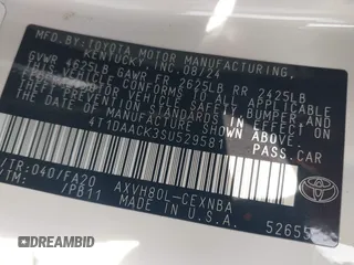 2025 Toyota Camry LE with VIN 4T1DAACK3SU529581, listed as a IAAI auction lot 41376433 with 5,283 mi miles and . Bid and sale history available at DreamBid. Image 9.