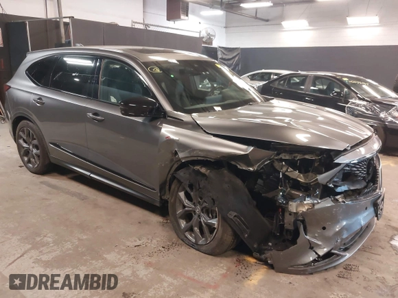 2024 Acura MDX w/A-Spec Package with VIN 5J8YE1H08RL001585, listed as a IAAI auction lot 42211267 with 14,307 mi miles and . Bid and sale history available at DreamBid. Image 1.