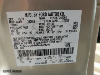2011 Ford Escape Limited with VIN 1FMCU0EG0BKA79003, listed as a Copart auction lot 51361645 with 105,450 mi miles and Non Repairable. Bid and sale history available at carsss.com. Image 13.