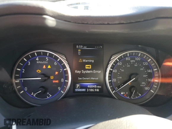 2019 Infiniti Q60 Luxe with VIN JN1EV7EL8KM290926, listed as a Copart auction lot 46810025 with 46,848 mi miles and Salvage Title. Bid and sale history available at DreamBid. Image 9.
