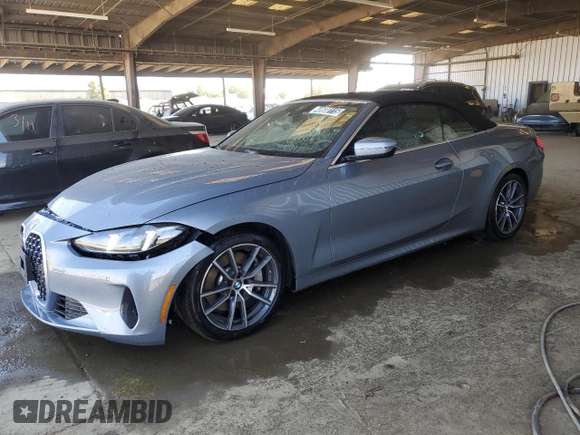 2025 BMW 4 Series 430i with VIN WBA33DB09SCS74594, listed as a Copart auction lot 48600115 with 19,598 mi miles and Clean Title. Bid and sale history available at carsss.com. Image 1.