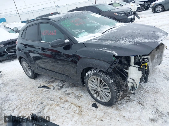 2020 Hyundai Kona SEL Plus with VIN KM8K62AA7LU498541, listed as a IAAI auction lot 41596668 with 54,603 mi miles. Bid and sale history available at carsss.com. Image 1.