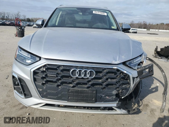 2023 Audi Q5 S line Premium with VIN WA1GAAFY3P2098710, listed as a Copart auction lot 49141035 with 24,303 mi miles and Salvage title. Bid and sale history available at DreamBid. Image 5.
