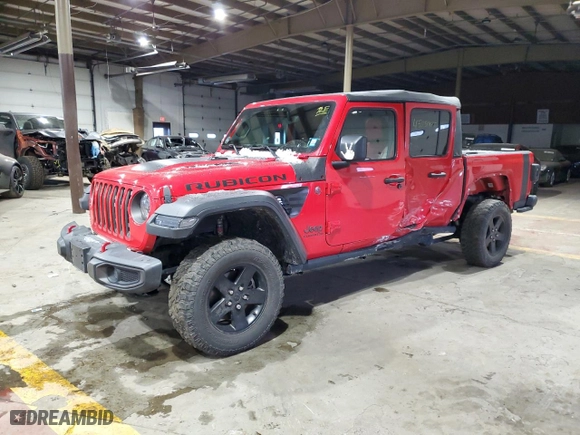2022 Jeep Gladiator Rubicon with VIN 1C6JJTBG0NL101422, listed as a Copart auction lot 45250015 with 26,140 mi miles and Salvage Title. Bid and sale history available at carsss.com. Image 1.