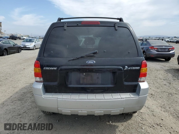 2006 Ford Escape Hybrid with VIN 1FMCU95H46KA58237, listed as a Copart auction lot 57710345 with 185,313 mi miles and Clean title. Bid and sale history available at DreamBid. Image 6.