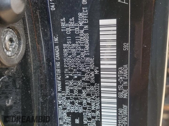 2013 Lexus RX 350 with VIN 2T2BK1BA0DC155332, listed as a Copart auction lot 52294565 with 94,427 mi miles and Salvage Title. Bid and sale history available at DreamBid. Image 13.