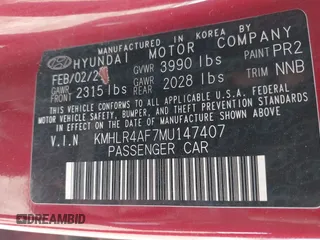 2021 Hyundai Elantra N Line z VIN KMHLR4AF7MU147407, wystawiony jako IAAI lot #42313077 z przebiegiem 124 298 mil mil oraz . Historia ofert i sprzedaży dostępna na DreamBid. Obrazek 9.