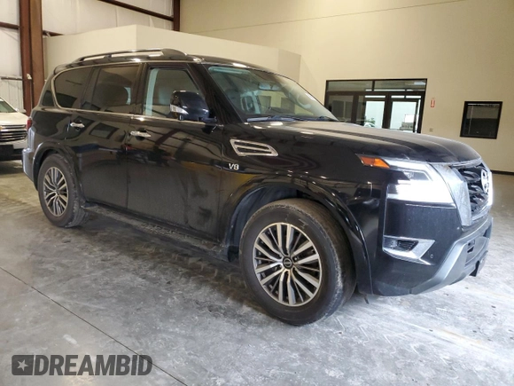 2021 Nissan Armada SL with VIN JN8AY2BA4M9372901, listed as a Copart auction lot 46041155 with 102,152 mi miles and Salvage Title. Bid and sale history available at carsss.com. Image 4.