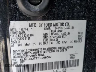 2015 Lincoln Navigator z VIN 5LMJJ2JT7FEJ06567, wystawiony jako Copart lot #88794585 z przebiegiem 144 788 mil mil oraz Szkoda całkowita • Salvage title. Historia ofert i sprzedaży dostępna na DreamBid. Obrazek 14.