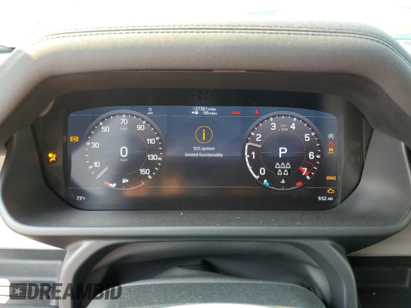 2020 Land Rover Defender S with VIN SALEJEEX5L2015665, listed as a Copart auction lot 70251754 with 27,381 mi miles and Salvage title. Bid and sale history available at DreamBid. Image 9.