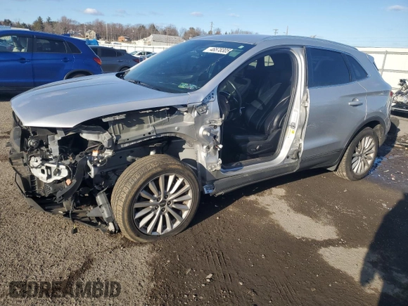 2019 Lincoln MKC Standard with VIN 5LMCJ1D99KUL17806, listed as a Copart auction lot 46578305 with 75,264 mi miles and Salvage Title. Bid and sale history available at carsss.com. Image 1.