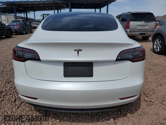 2021 Tesla Model 3 Standard Range Plus with VIN 5YJ3E1EA5MF100477, listed as a Copart auction lot 51516425 with 41,484 mi miles and Salvage Title. Bid and sale history available at carsss.com. Image 6.