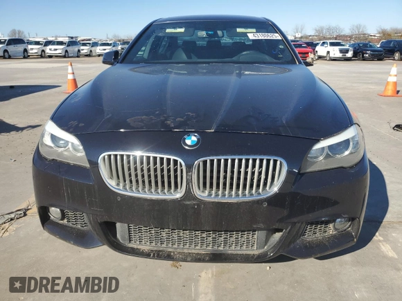 2013 BMW 5 Series 550i with VIN WBAFR9C50DDX80153, listed as a Copart auction lot 43180625 with 128,521 mi miles and Salvage Title. Bid and sale history available at carsss.com. Image 5.