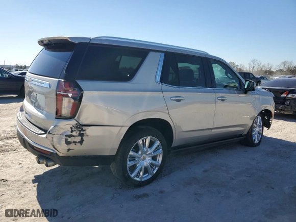 2022 Chevrolet Tahoe High Country with VIN 1GNSKTKL0NR285739, listed as a Copart auction lot 42721395 with 48,036 mi miles and Salvage Title. Bid and sale history available at carsss.com. Image 3.