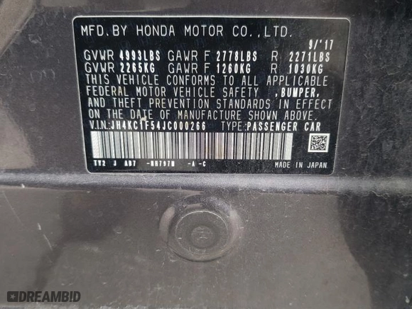 2018 Acura RLX w/Technology Pkg with VIN JH4KC1F54JC000266, listed as a Copart auction lot 71478334 with 153,988 mi miles and Salvage Title. Bid and sale history available at carsss.com. Image 12.
