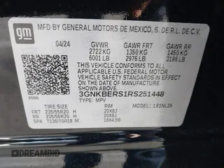 2024 Chevrolet Blazer RS z VIN 3GNKBERS1RS251448, wystawiony jako IAAI lot #41916373 z przebiegiem 4 325 mil mil oraz . Historia ofert i sprzedaży dostępna na DreamBid. Obrazek 9.