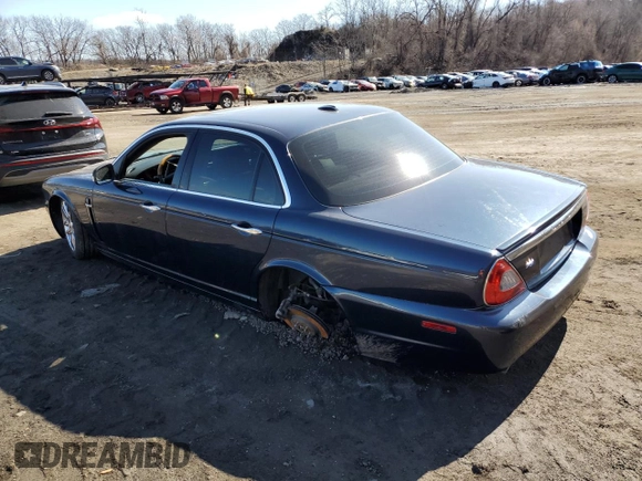 2008 Jaguar XJ with VIN SAJWA71B68SH28202, listed as a Copart auction lot 46217165 with 36,724 mi miles and Salvage Title. Bid and sale history available at carsss.com. Image 2.