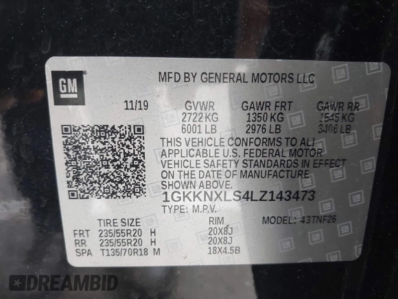 2020 GMC Acadia Denali z VIN 1GKKNXLS4LZ143473, wystawiony jako IAAI lot #42038816 z przebiegiem 39 851 mil mil oraz . Historia ofert i sprzedaży dostępna na DreamBid. Obrazek 9.