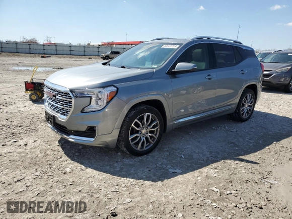 2023 GMC Terrain Denali with VIN 3GKALXEG6PL138220, listed as a Copart auction lot 50645235 with 57,048 mi miles and Salvage title. Bid and sale history available at DreamBid. Image 1.